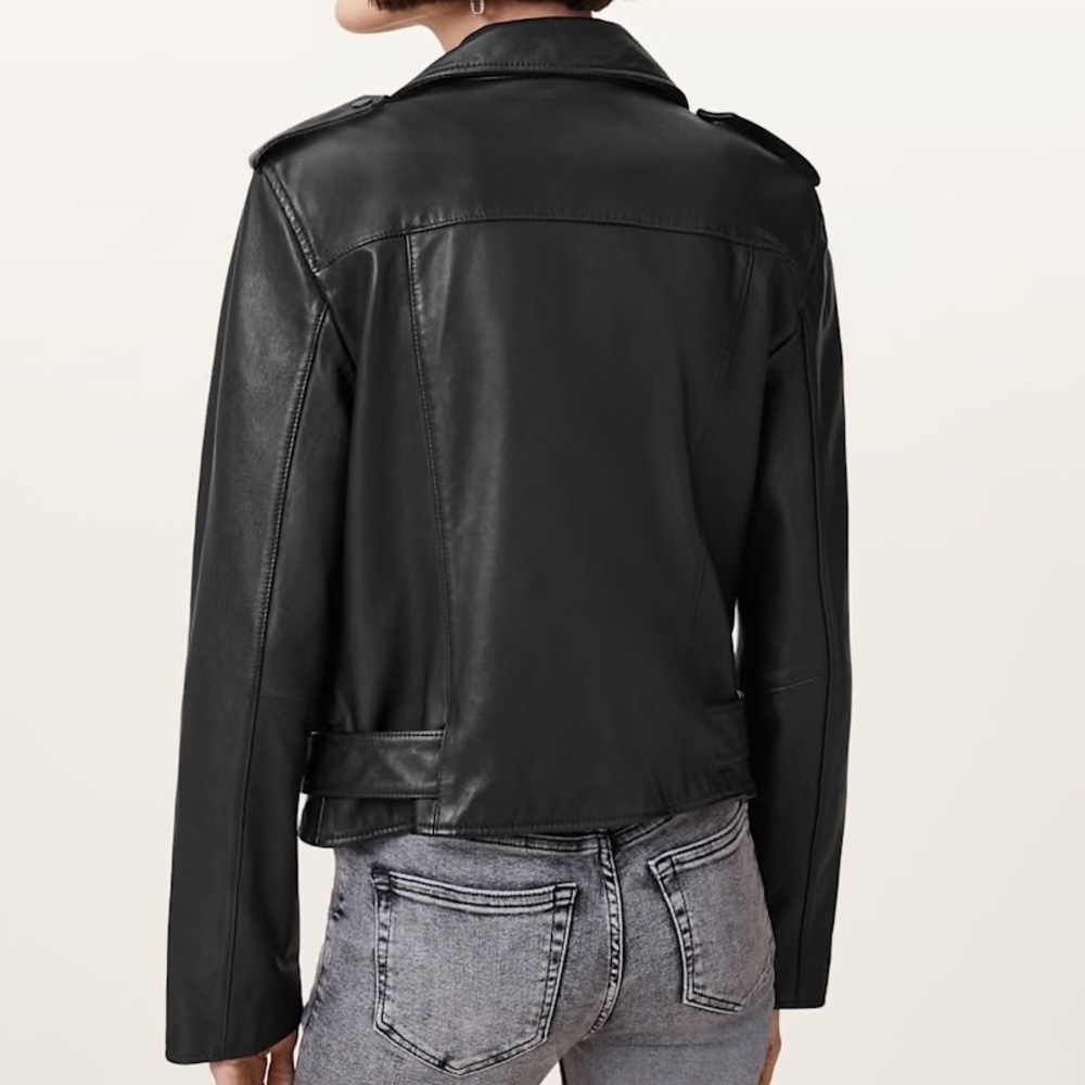 All Saints Balfern Leather Biker Jacket | AllSaints - Picture 3 of 14